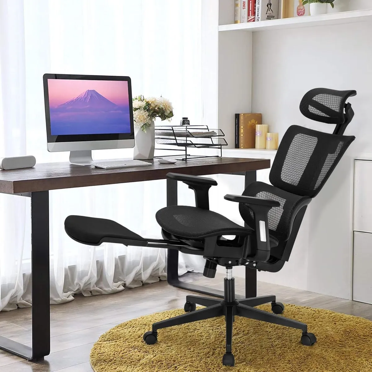 Office Chair Ergonomic Desk with Retractable - Image 4