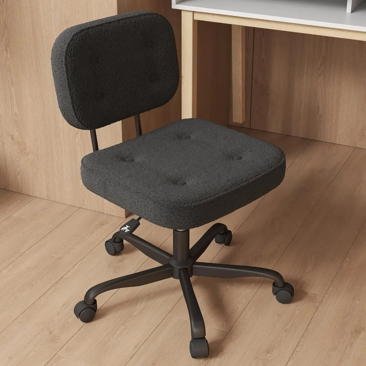 Armless Desk Chair for Home Office Compact Swivel - Image 1