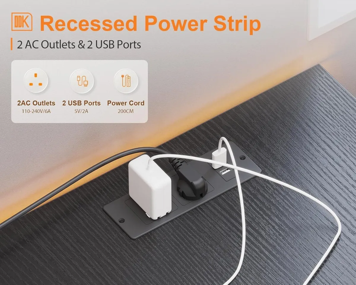 L Shaped Gaming Desk 168 x 120 cm Reversible - Image 4