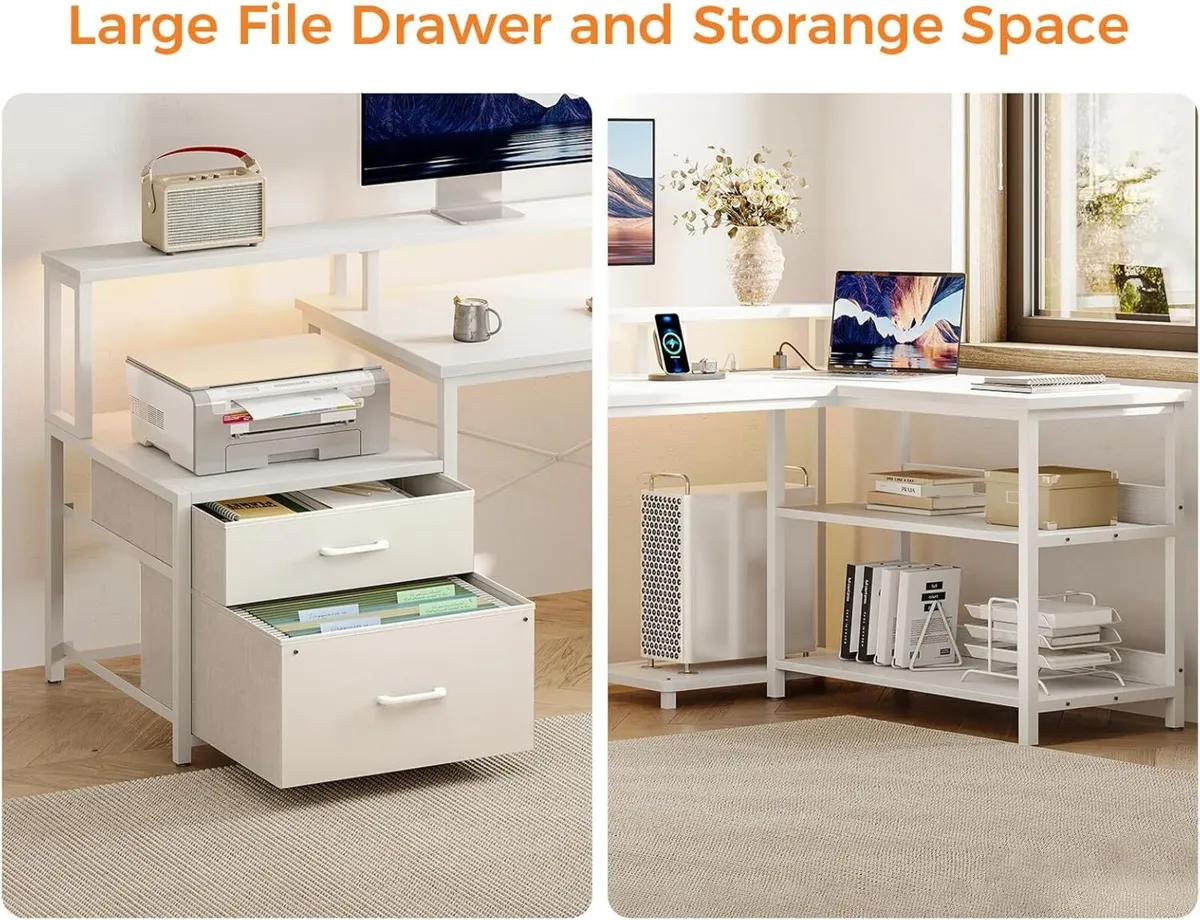 Corner Desk with Drawers 172x100 cm L Shaped - Image 4