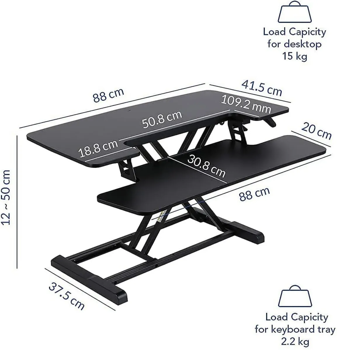 Height-adjustable desk attachment office seat - Image 3