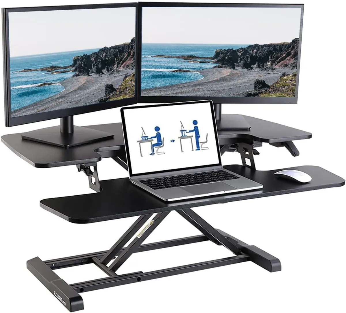 Height-adjustable desk attachment office seat - Image 1