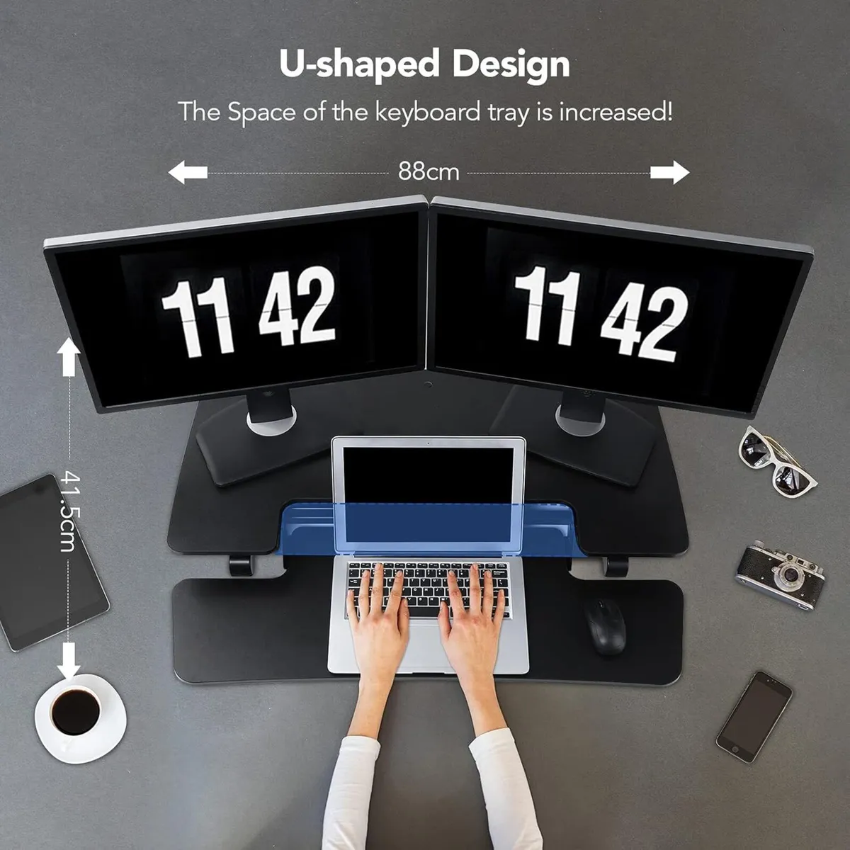 Height-adjustable desk attachment office seat - Image 4
