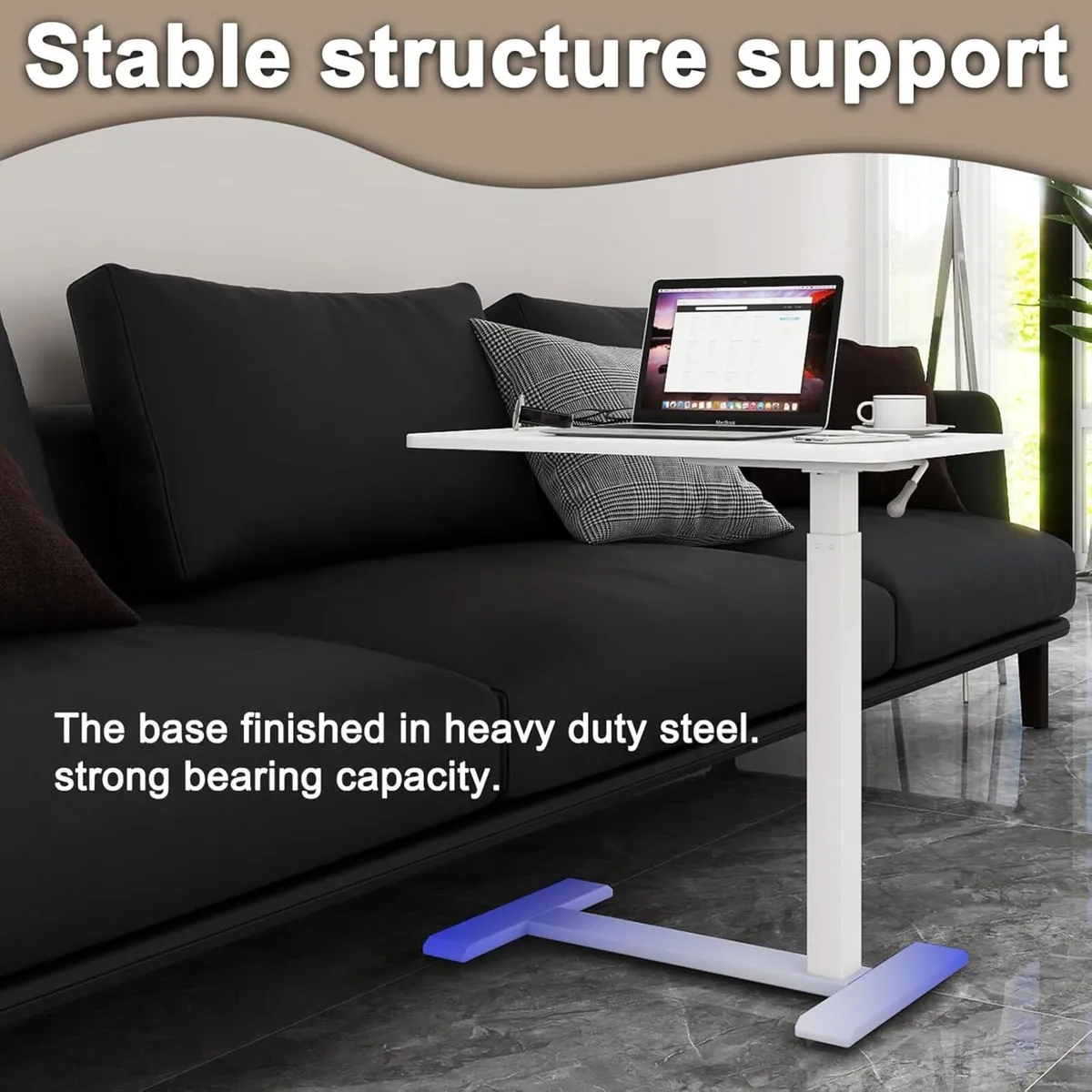 Medical Adjustable Overbed Bedside Table with - Image 4