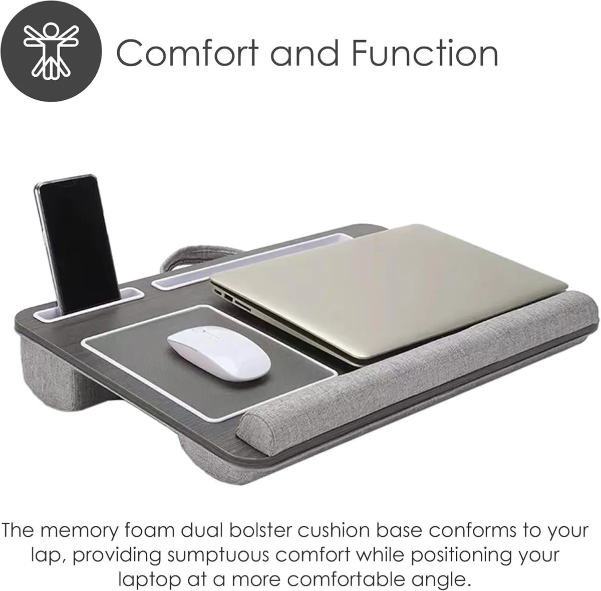 Wooden Left Handed Computer Lap Desk with - Image 4