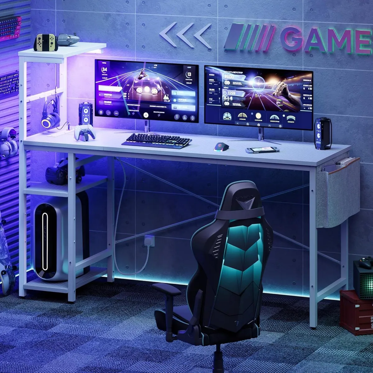 155CM Corner Desk with Power Outlets Large - Image 2