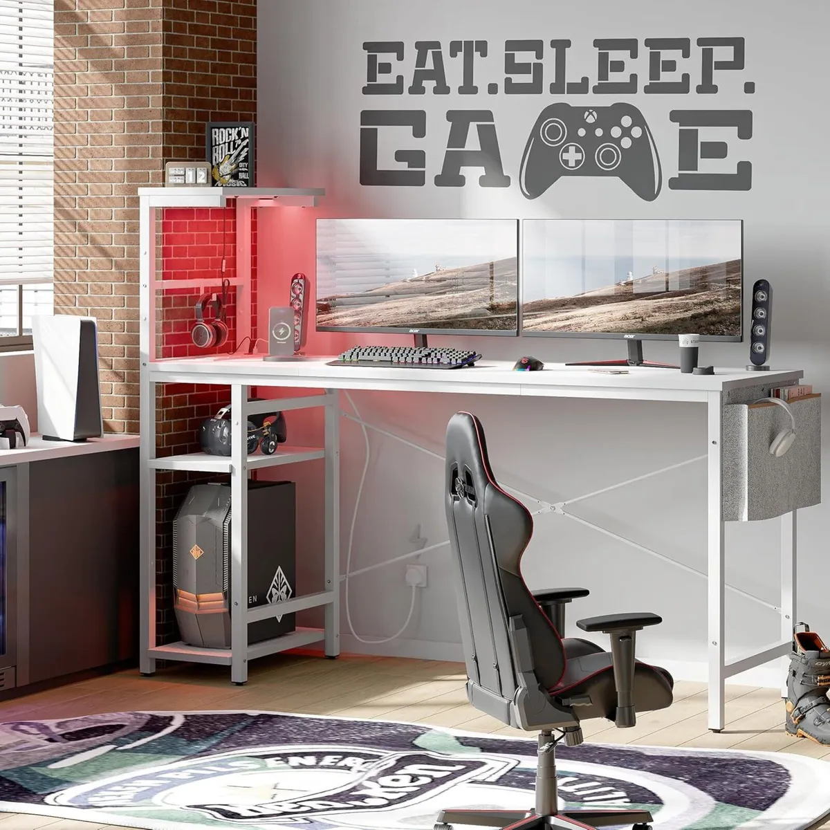 155CM Corner Desk with Power Outlets Large - Image 4