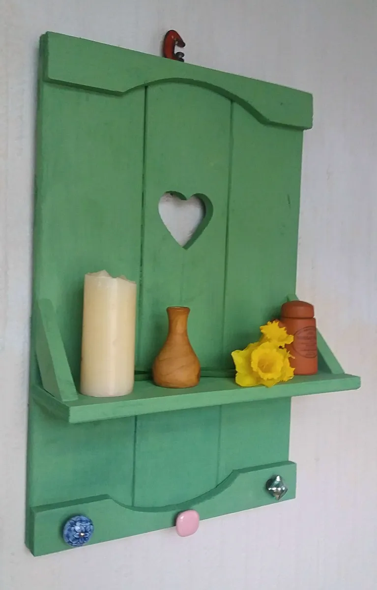 NEW Rustic  style floating shelf / coat rack - Image 1