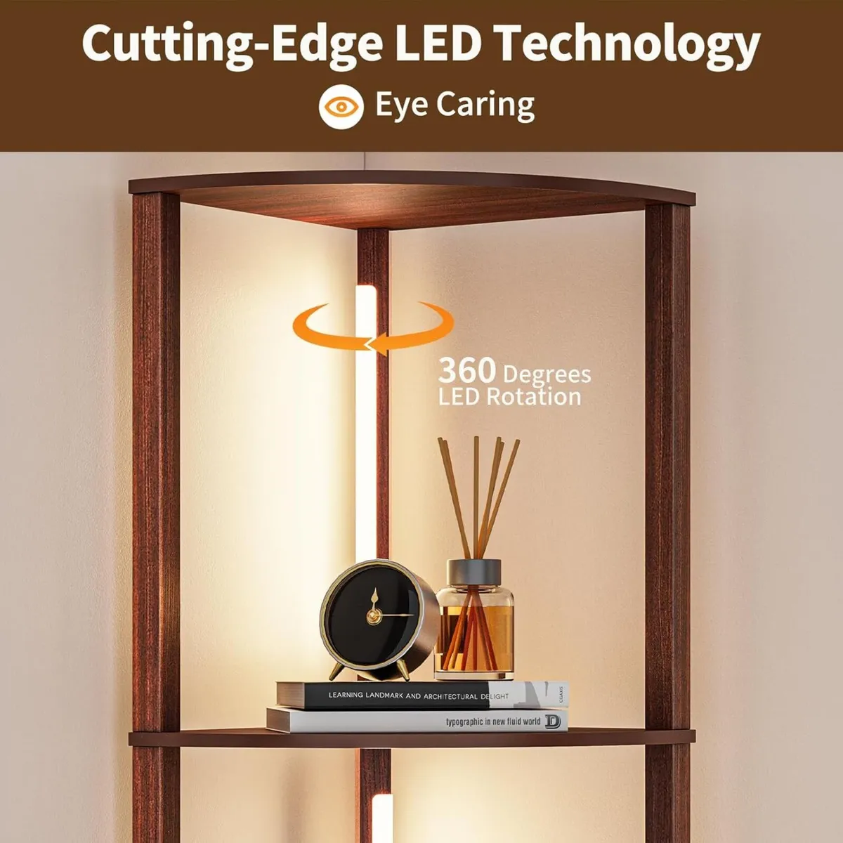 Floor Lamp with Shelves Corner for Living Room - Image 4