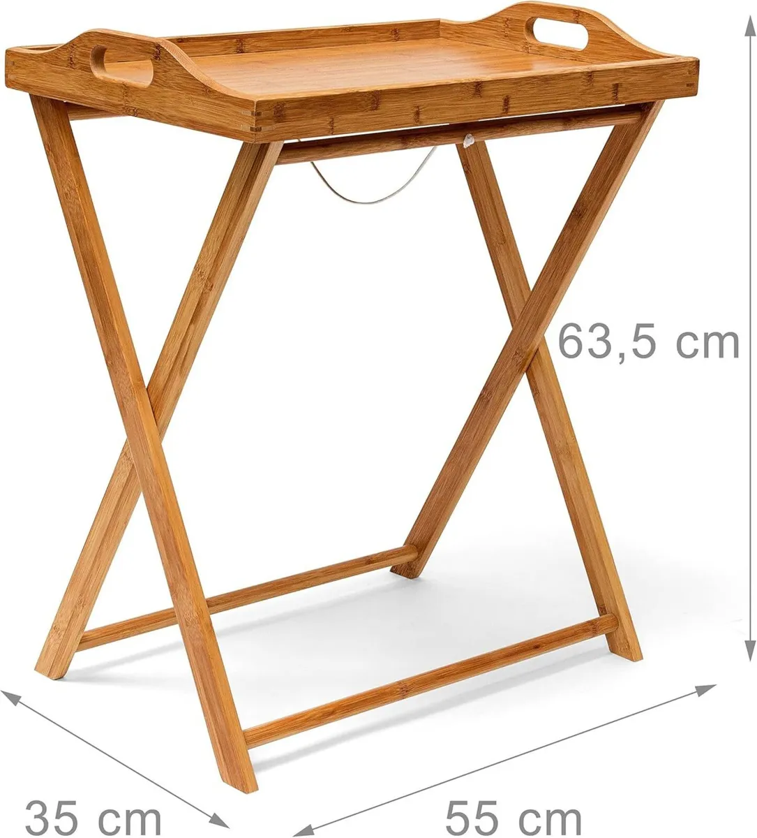 bamboo tray table foldable wooden with handles - Image 3