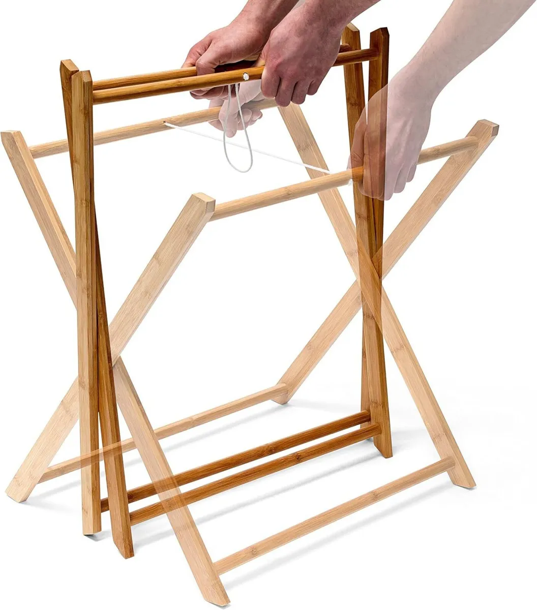 bamboo tray table foldable wooden with handles - Image 4
