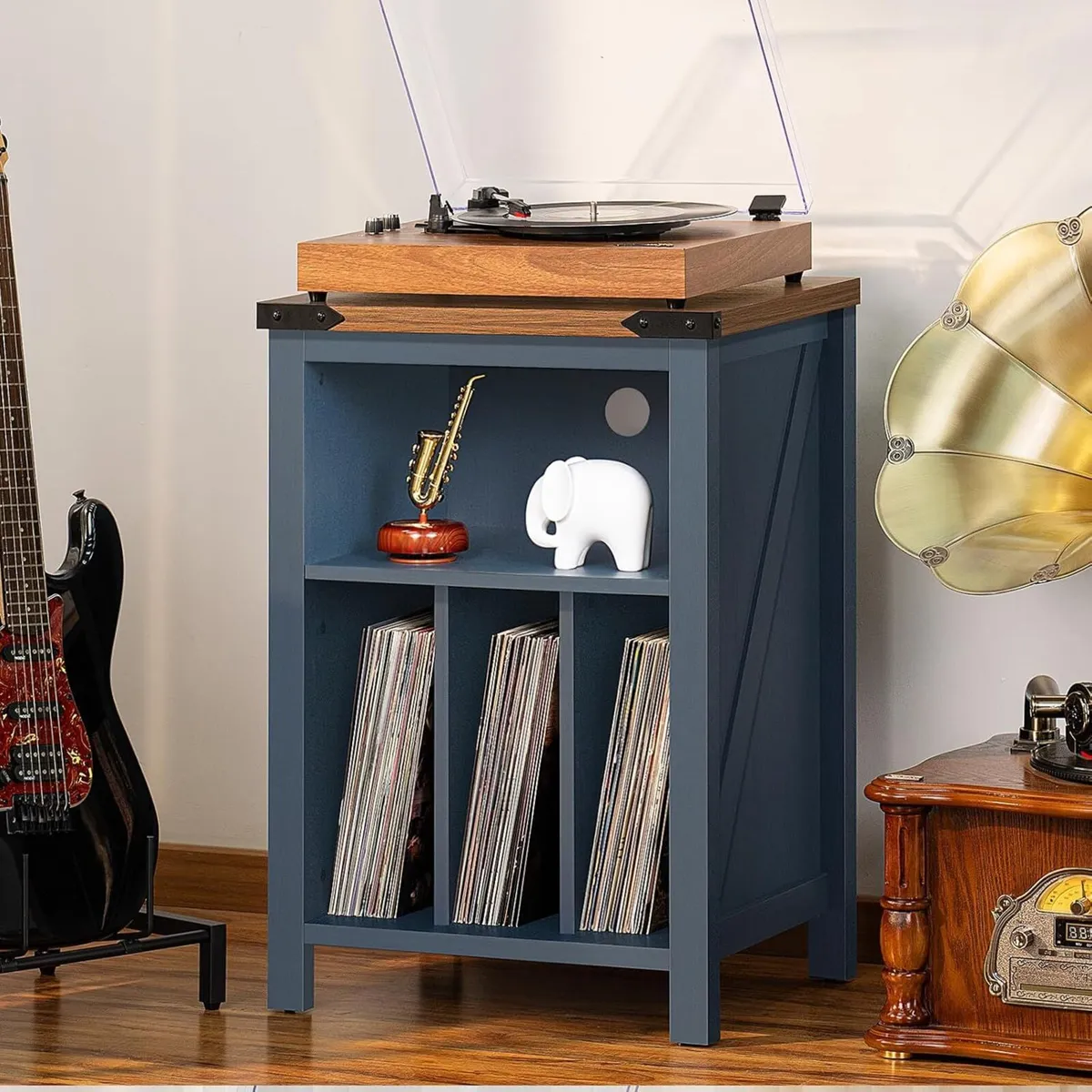 Record Player Stand with Vinyl Storage Large - Image 3