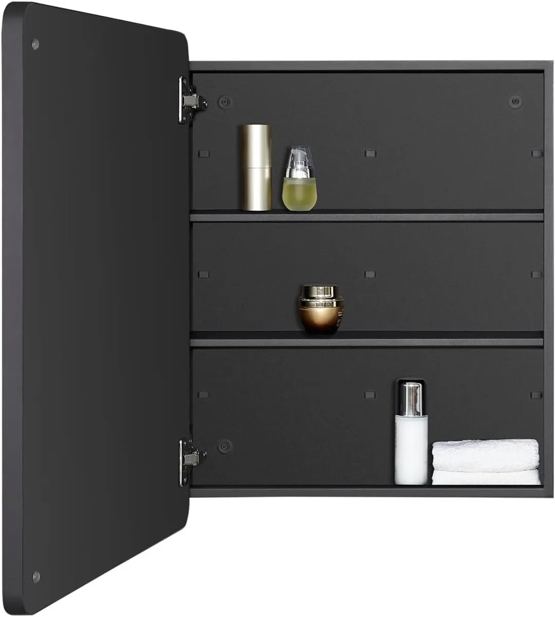 Steel Bathroom Mirror Cabinet with Storage - - Image 4