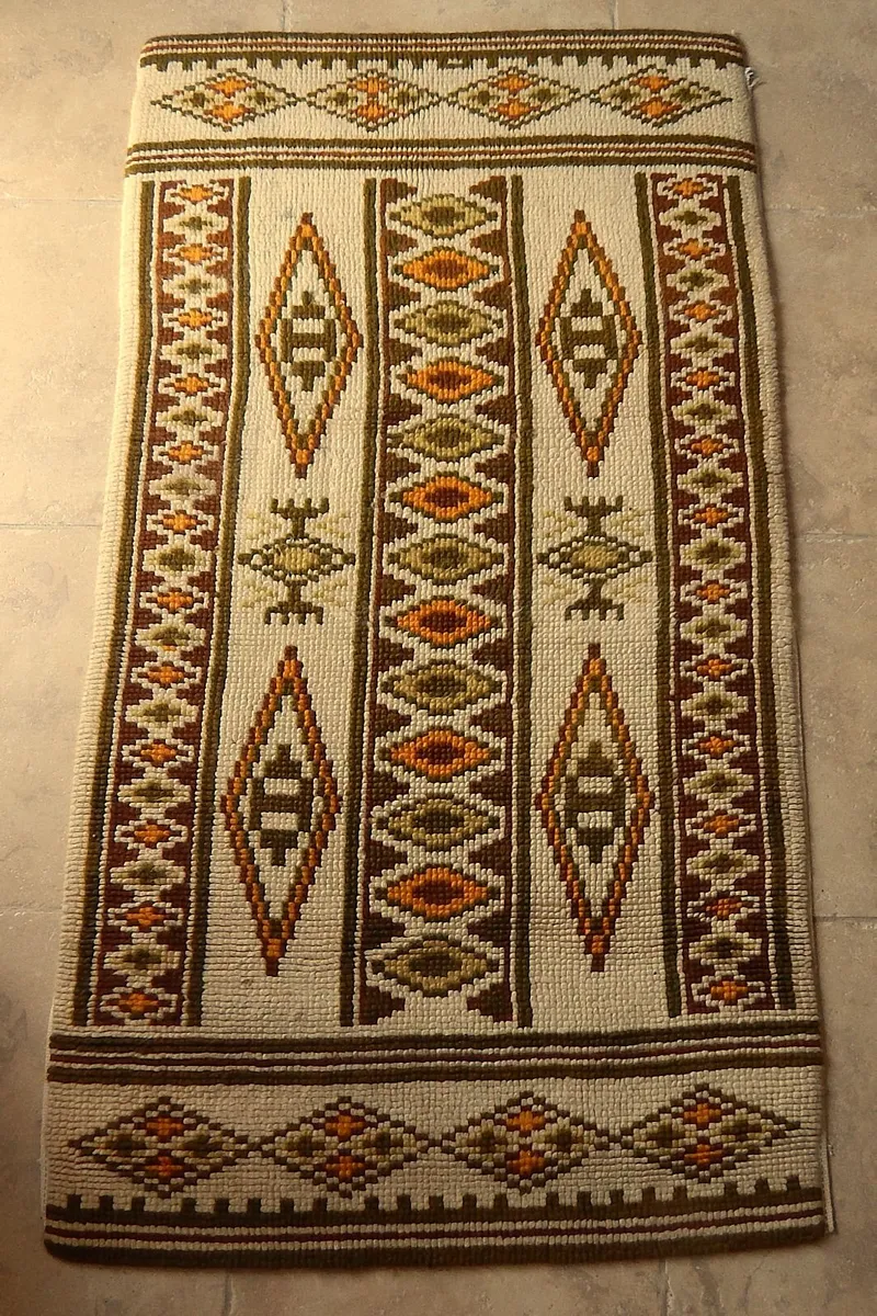 Large Pure Wool Aztec Design Rug - Image 1