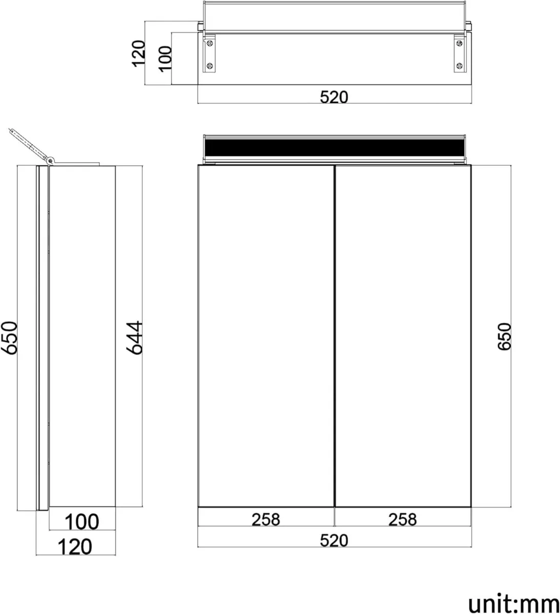 Bathroom Mirror Cabinet with LED Makeup Light - Image 2