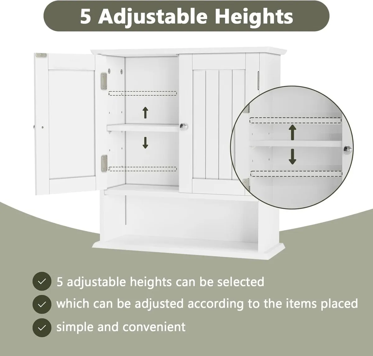 White Bathroom Cabinet Wall Mounted Small - Image 4