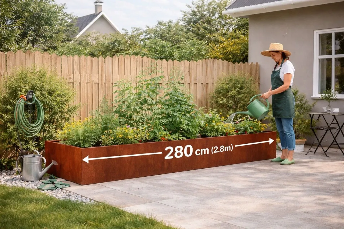 Outdoor Planter Box Extra Large Weathering Steel R - Image 1