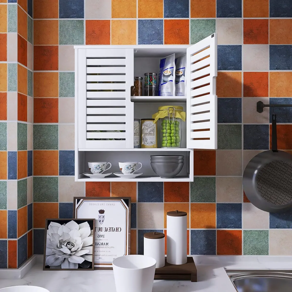 Bathroom Cabinet Wall Mounted Bamboo Over-The-Toil - Image 4