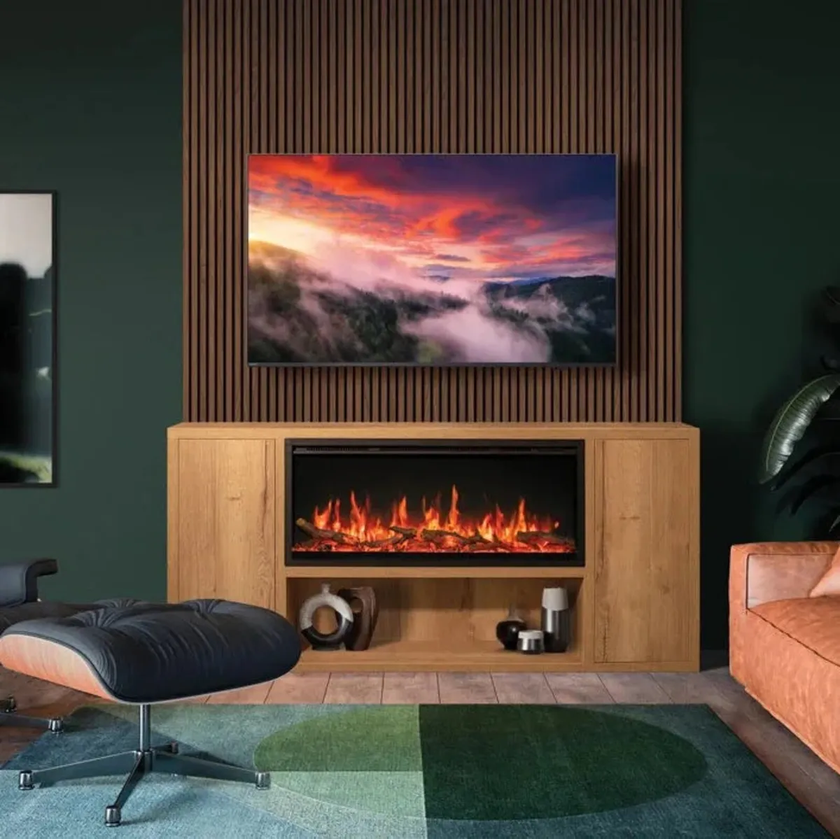 Media wall electric fire - Image 1