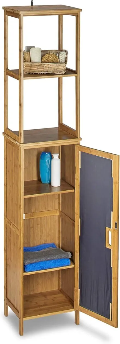 Bathroom Bamboo Cabinet 170 x 33.5 28 cm Cupboard - Image 1
