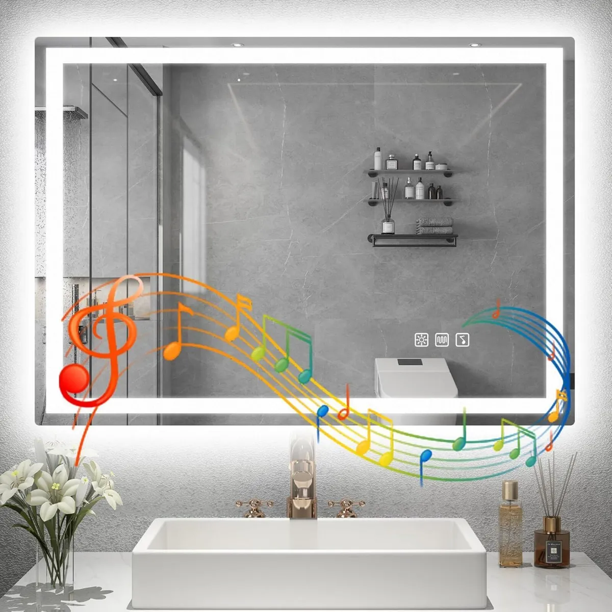 600x800 mm Bathroom-Mirror-with-LED-Lights and - Image 1