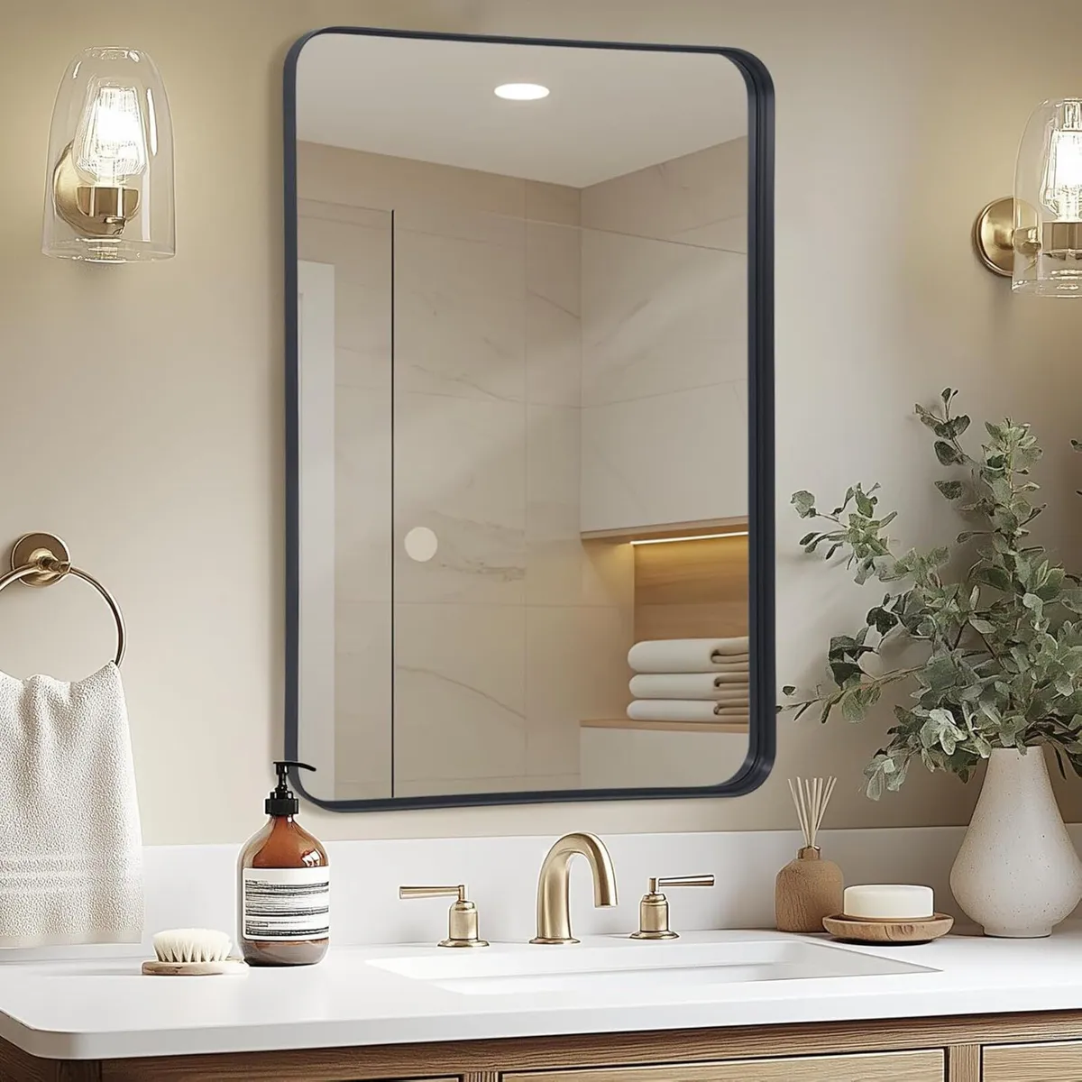 Wall Mirror 60x90 CM Wall-Mounted Bathroom Vanity - Image 1