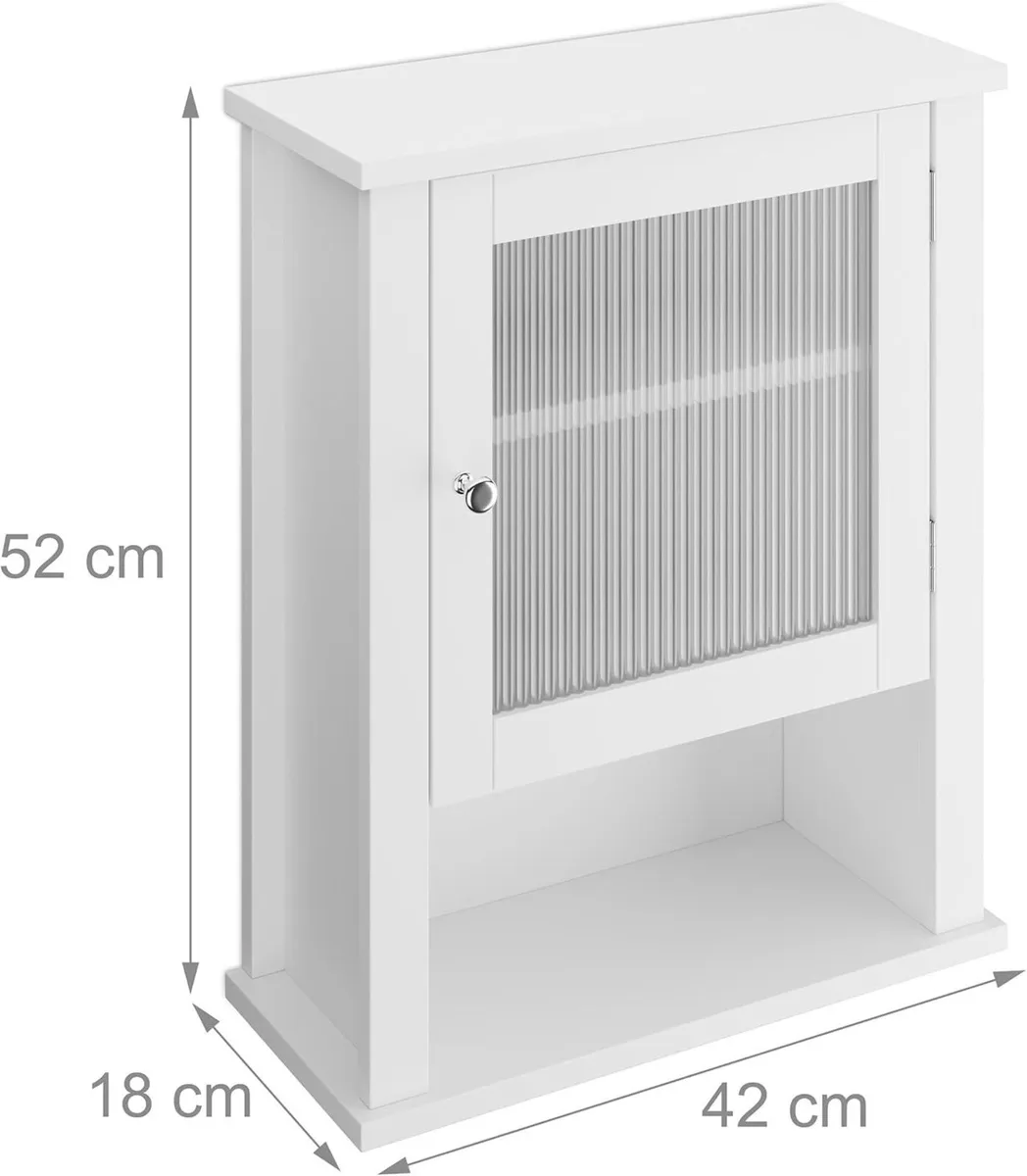 Bathroom Wall Cabinet 3 Shelves Door with Acrylic - Image 3