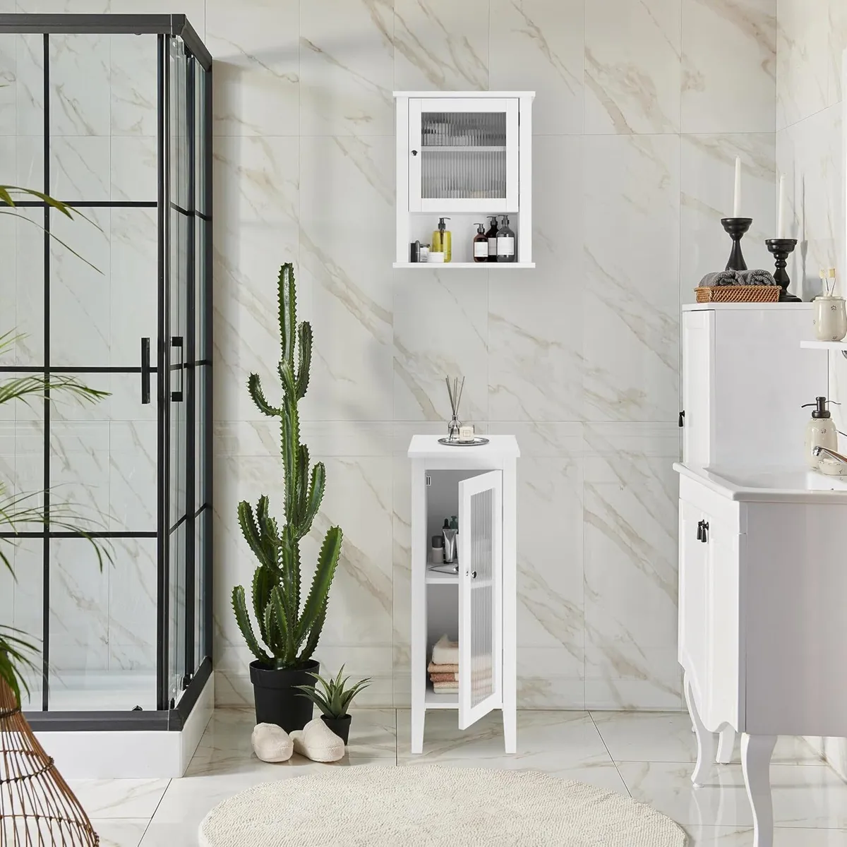 Bathroom Wall Cabinet 3 Shelves Door with Acrylic - Image 2