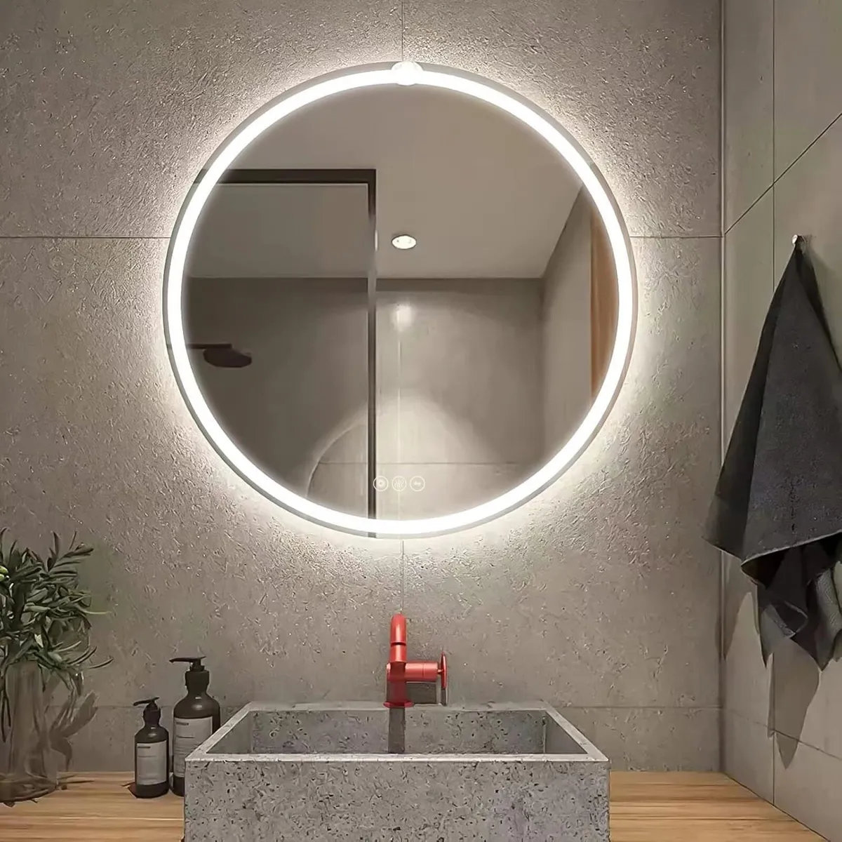 500mm Round Bathroom LED Mirror Illuminated - Image 1