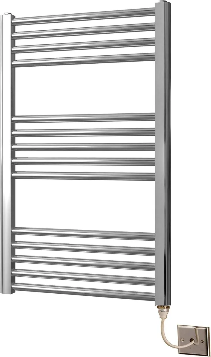 500w x 800h Electric Straight Heated Chrome Towel - Image 1