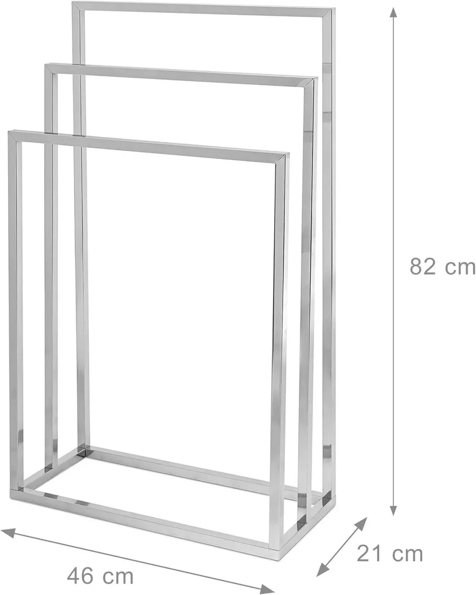 Towel Stand with 3 Arms: 82.5 x 46 21 cm Metal - Image 3