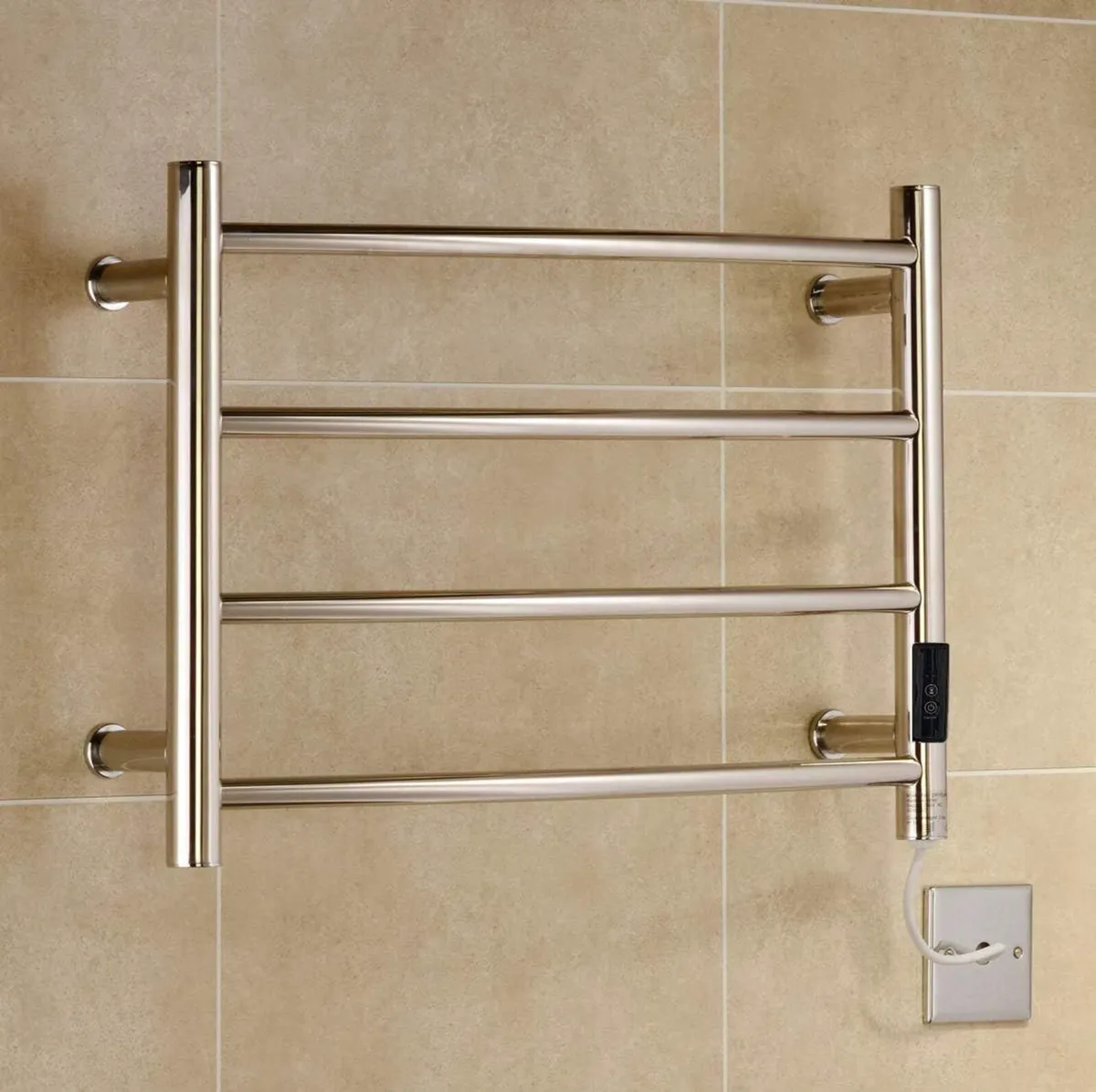Perugia Electric Stainless Steel Towel Rail - Image 1