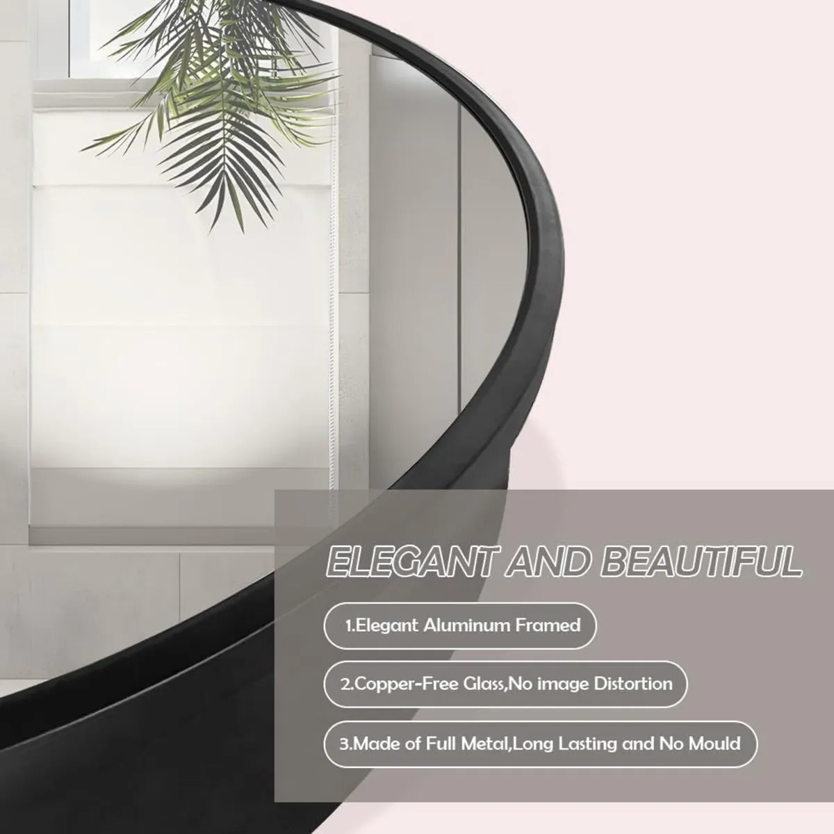 Round Mirror Cabinet Aluminum Framed Soft Close - Image 3