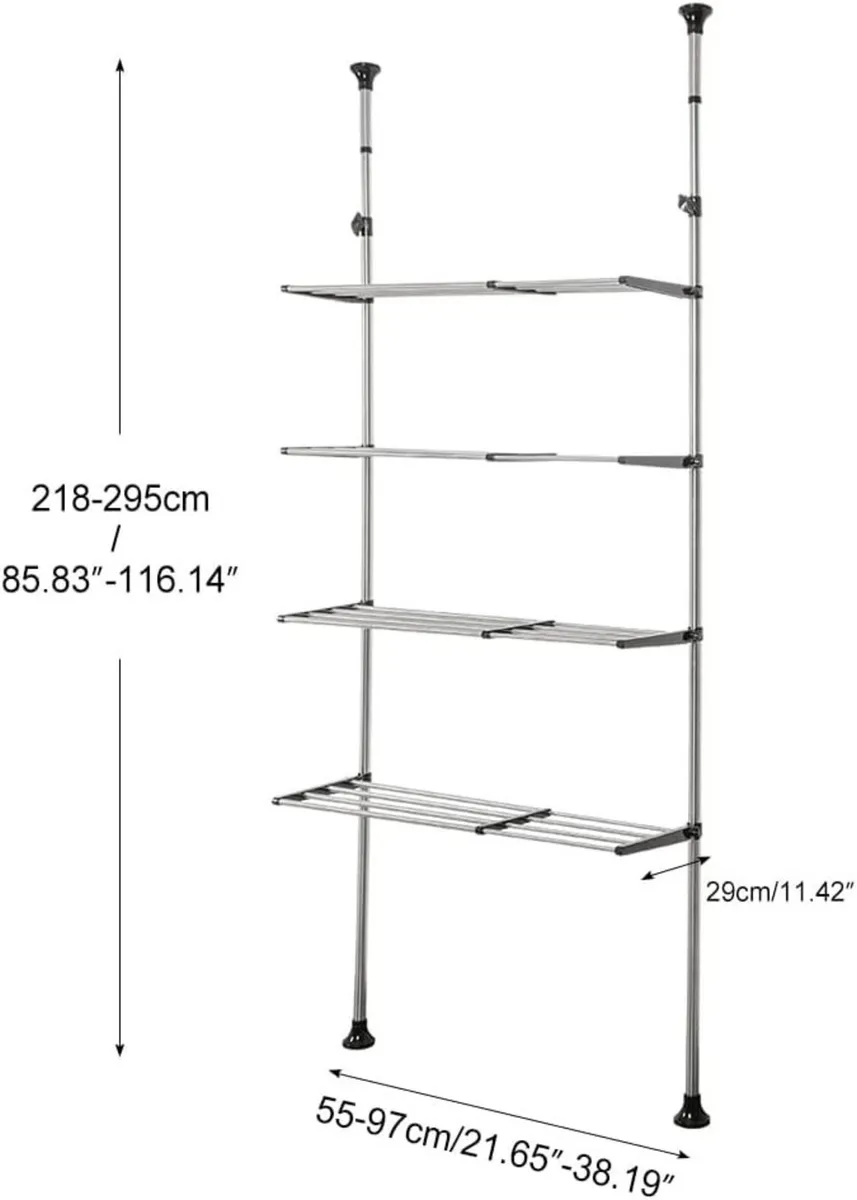 4-Tier Expandable Laundry Shelf Over Toilet - Image 3
