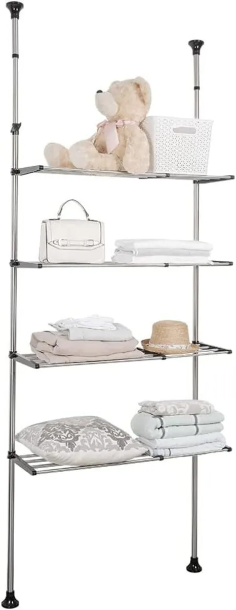 4-Tier Expandable Laundry Shelf Over Toilet - Image 4