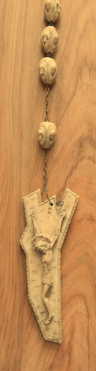 Large Vintage Wall Hanging Rosary Beads - Image 4