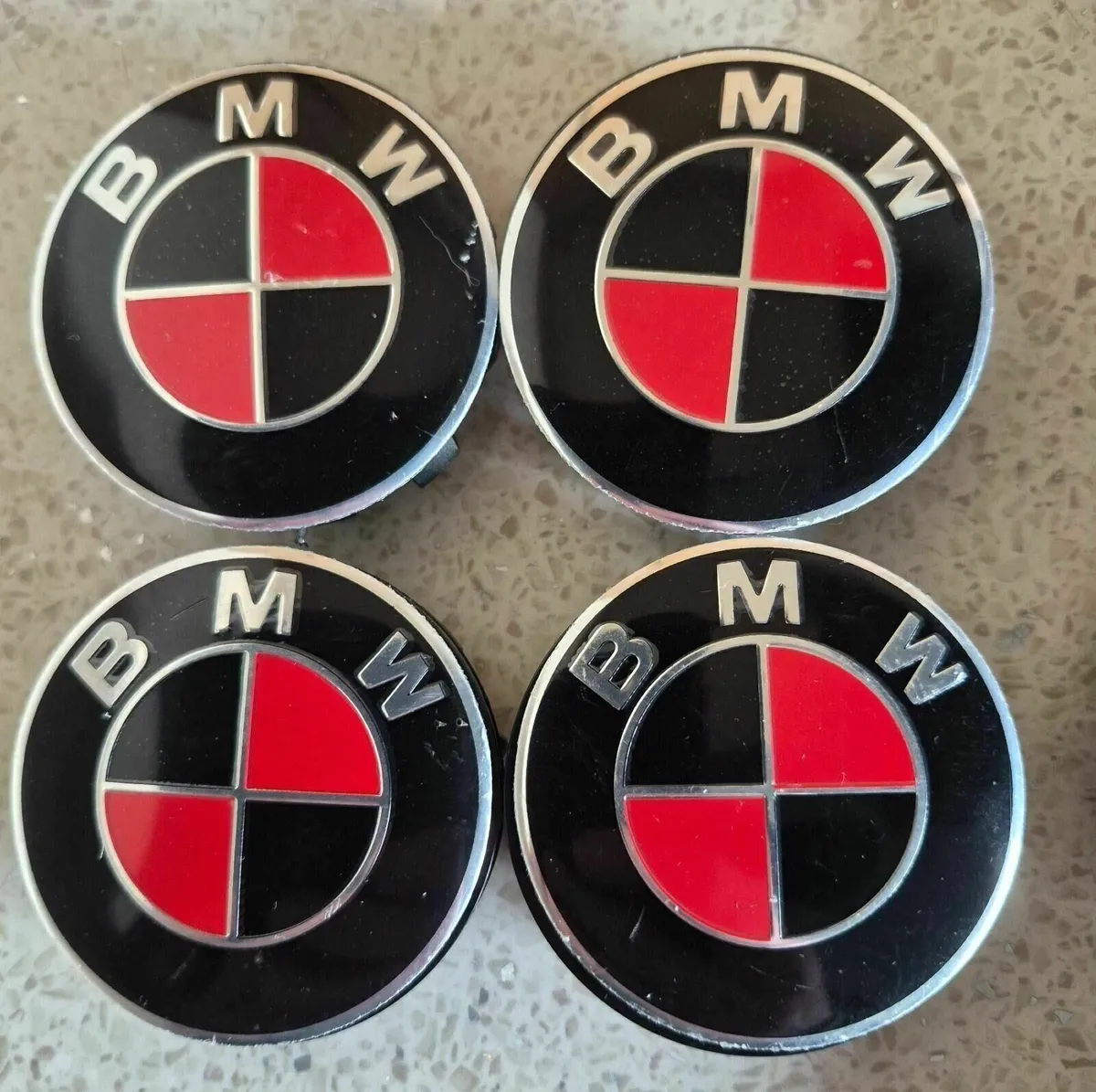 BMW Centre Caps 56 or 68mm (Red/black) FREE POST - Image 1