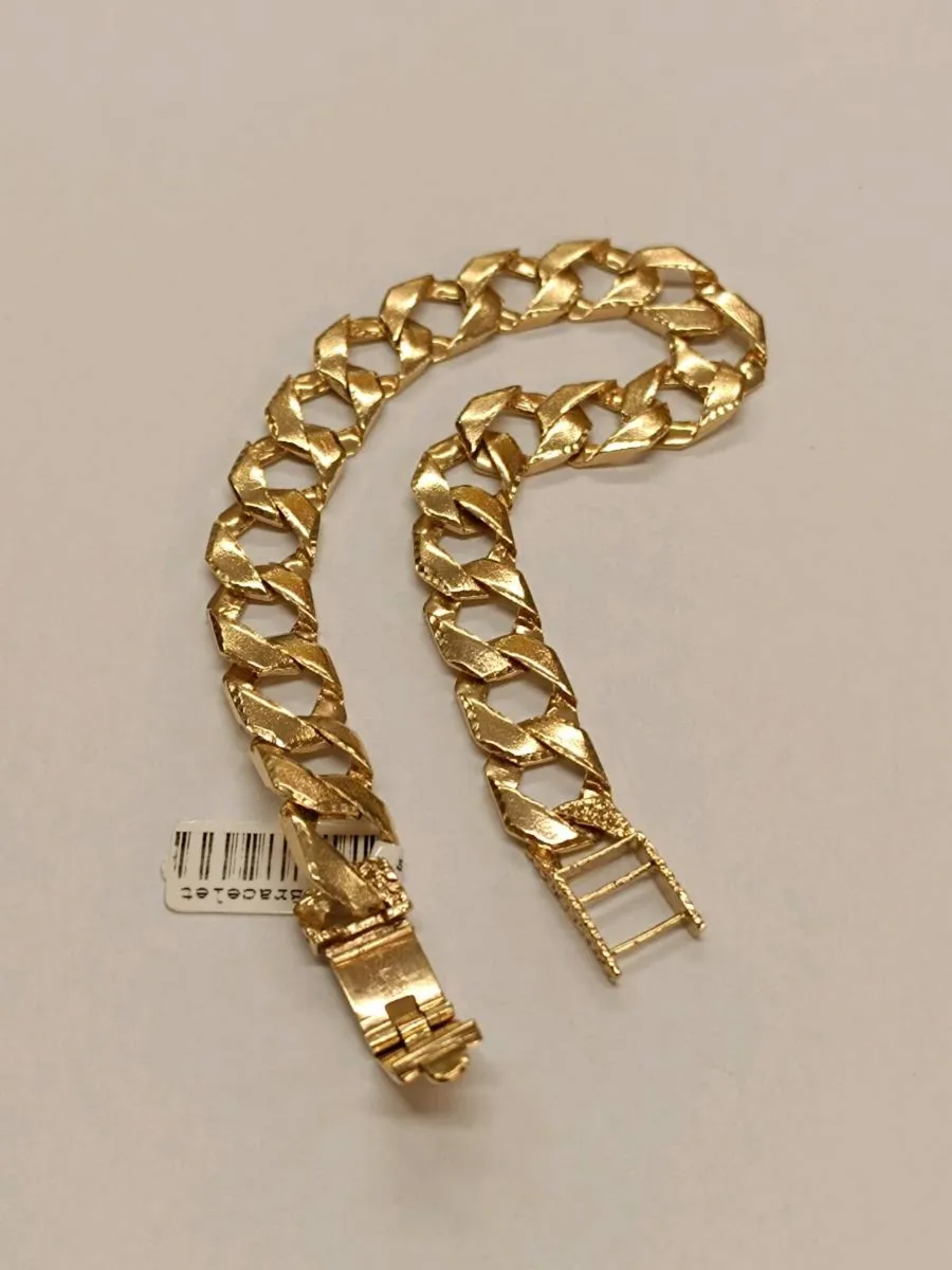9k Gold Men's Curb Chaps Bracelet - Image 2