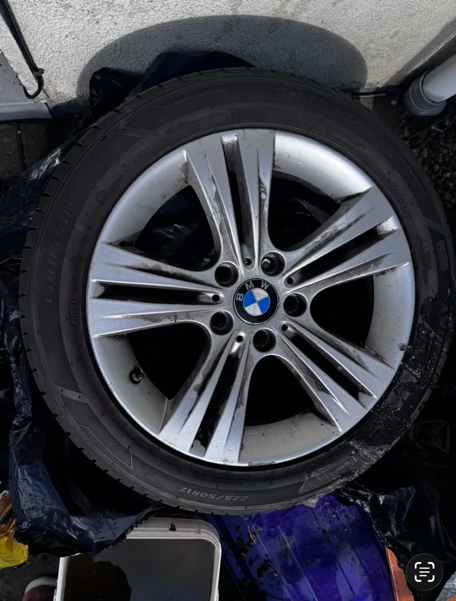 Bmw 17 inch genuine alloy and tyres - Image 1