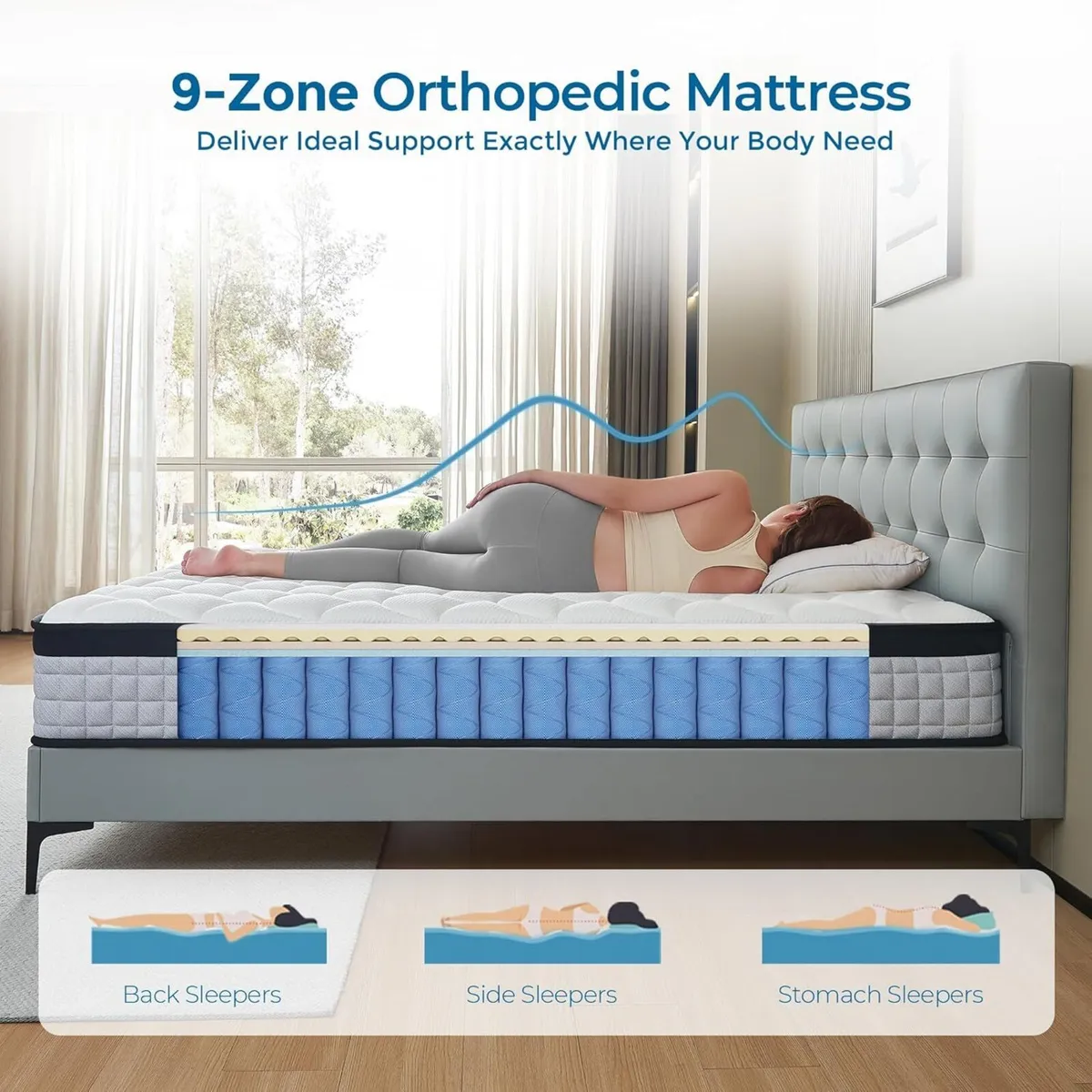 Single Mattress 3FT 9.85 Inch Gel Memory Foam 9 - Image 3