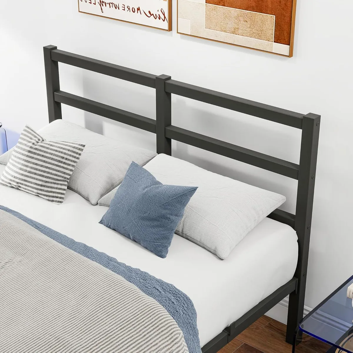 Double Bed Frame with Headboard 135x190cm Size - Image 4