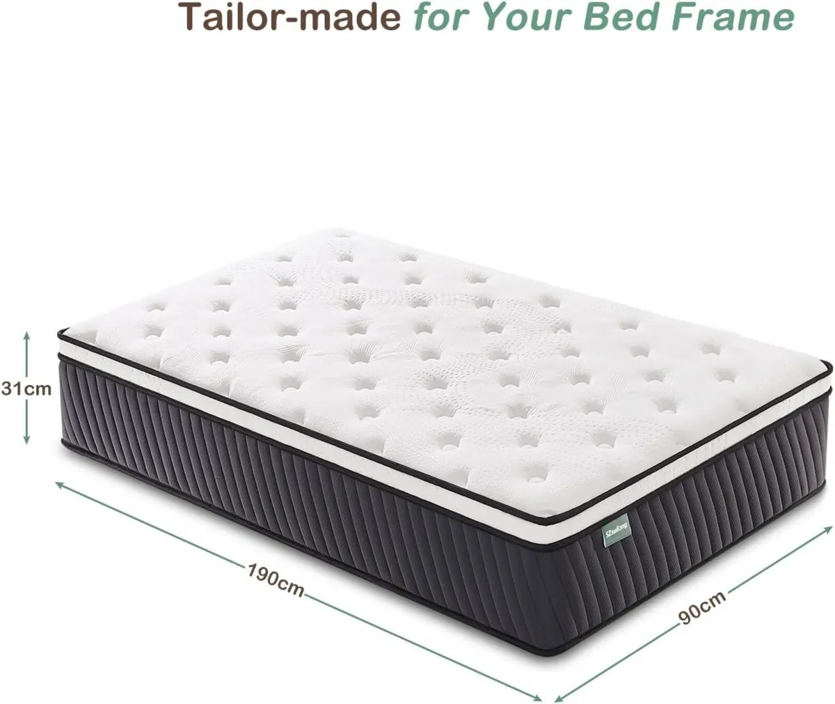 Single Mattress 12 Inch 3FT Orthopedic Hybrid - Image 1