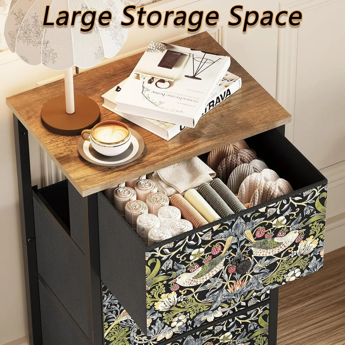 Chest of Drawers Made Fabric Narrow Dresser - Image 4