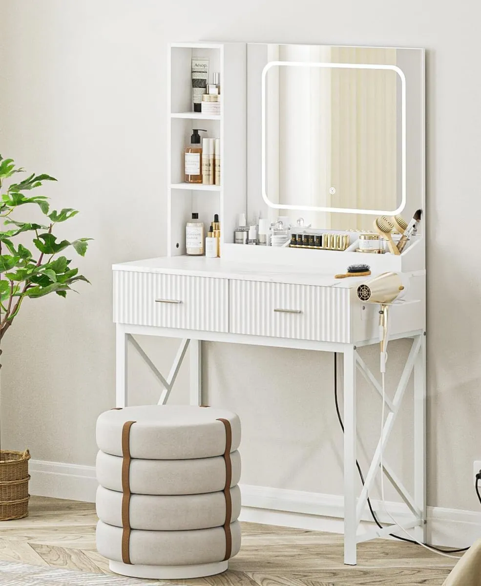 Dressing Table with Mirror and 3-Color Change - Image 1