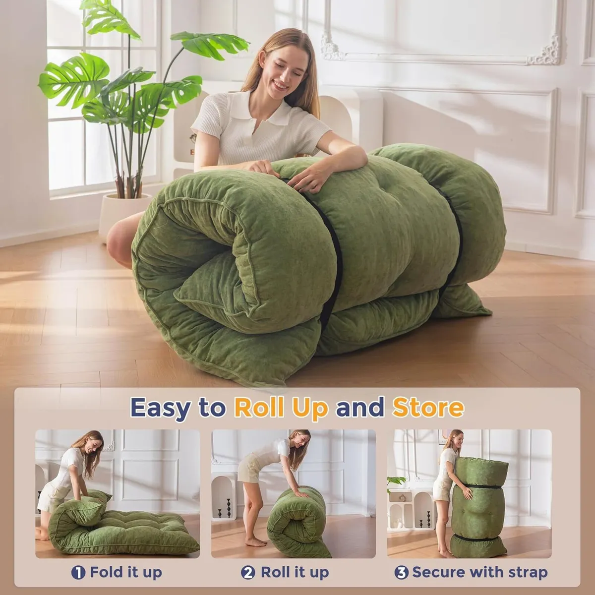 Futon Mattress Chenille Fabric 15cm Thicken Roll - Image 4