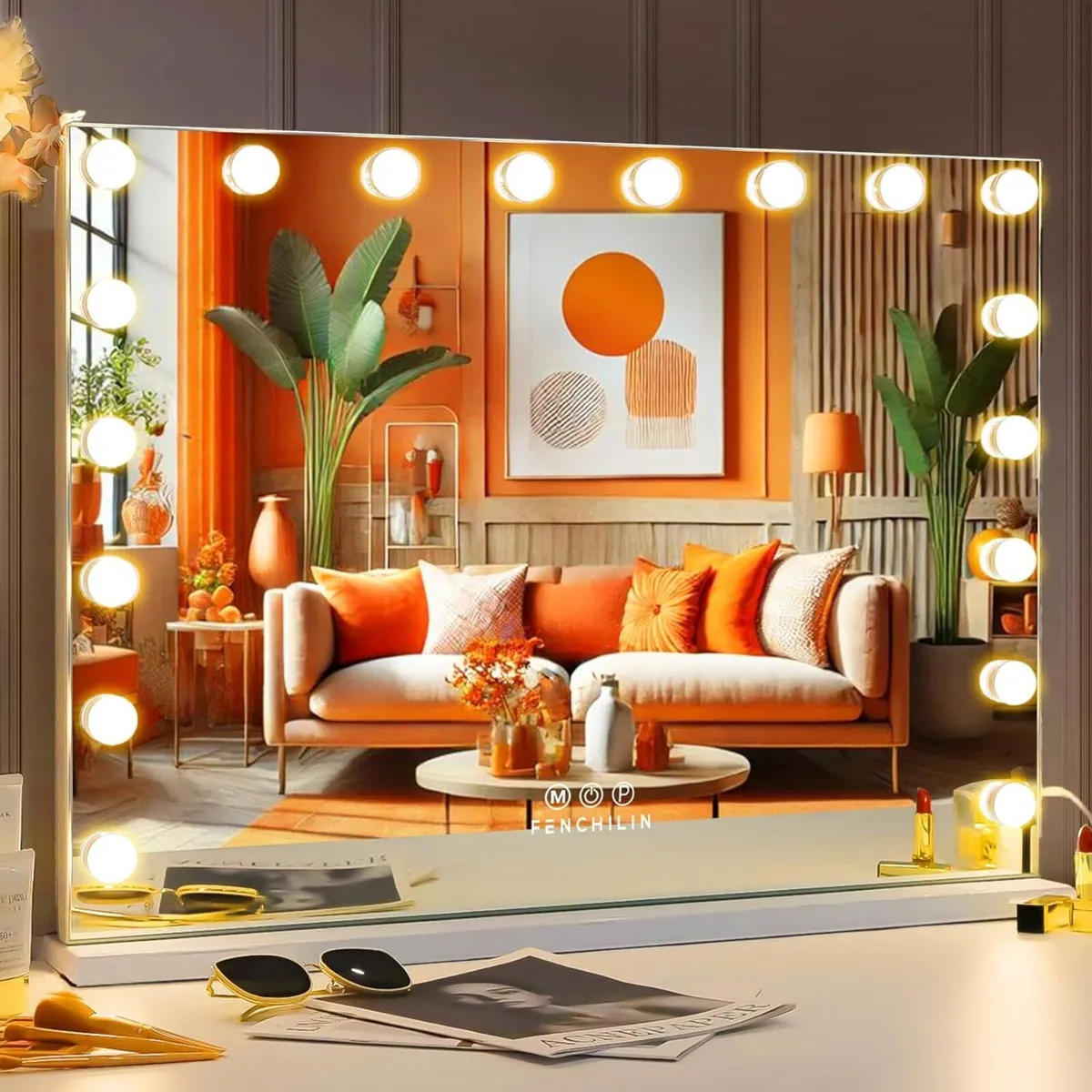 Hollywood Mirror with Lights 18 LED Bulbs 80x58 - Image 1