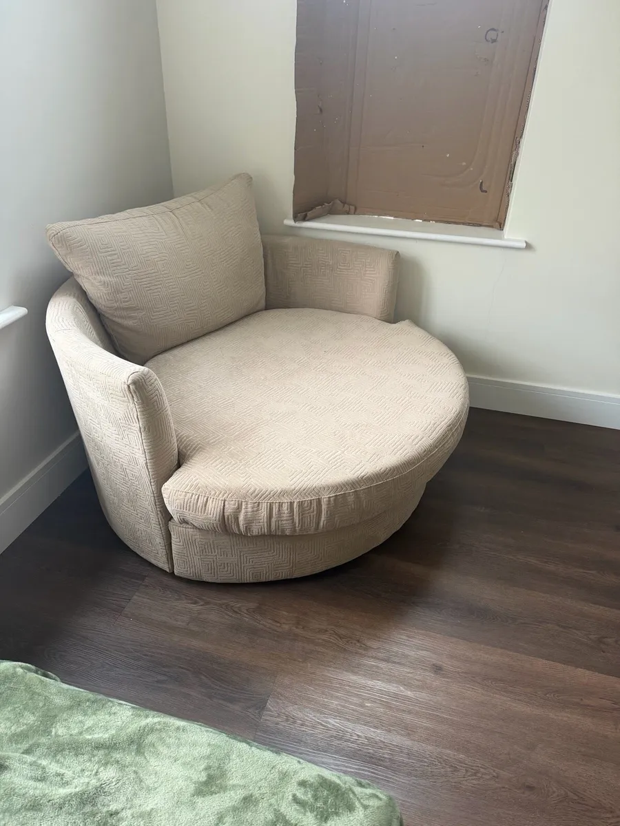 **FREE** Swivel cream sofa couch 360 degrees - Image 1