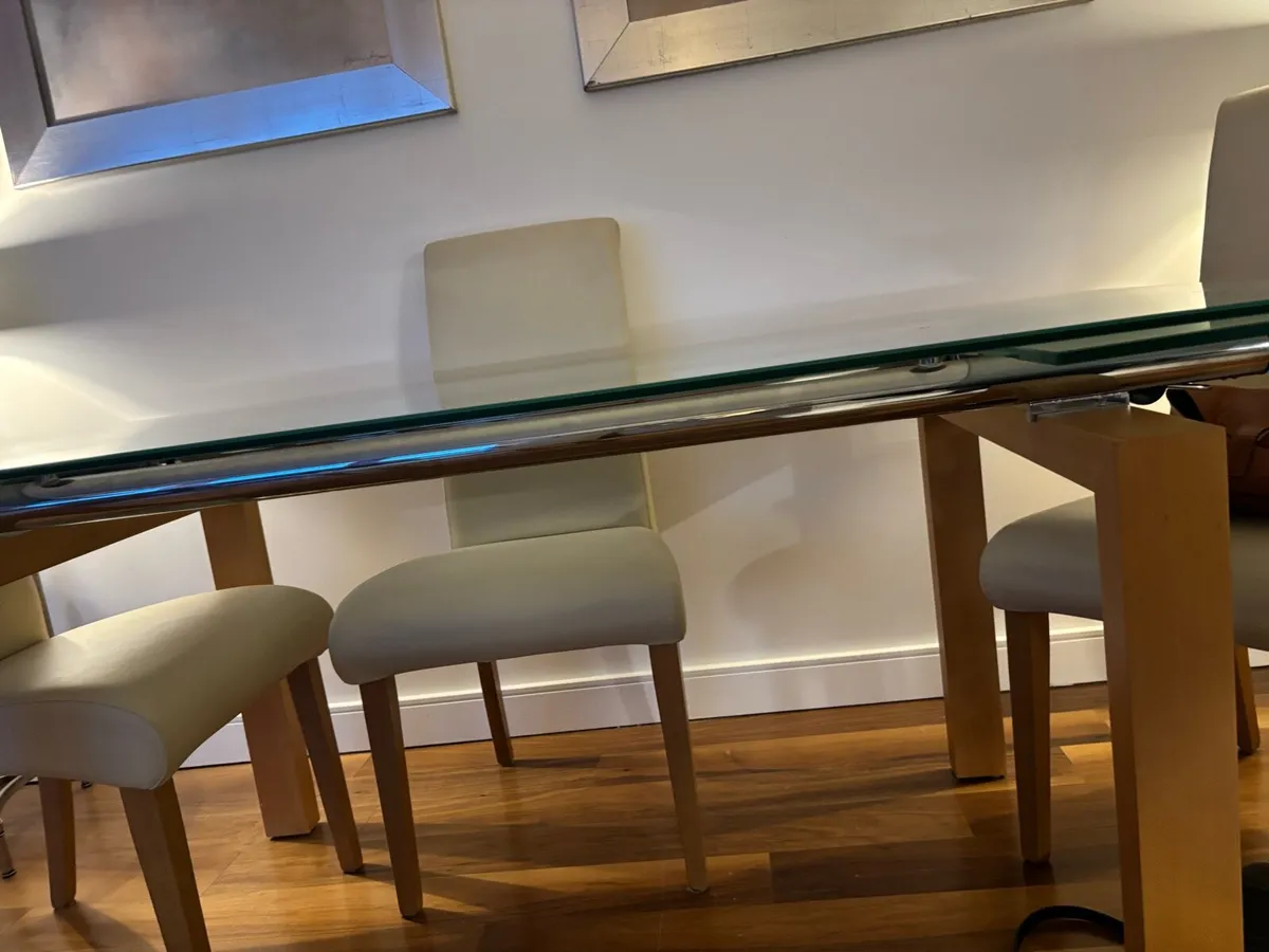 Glass Extendable Dining Table - Image 2