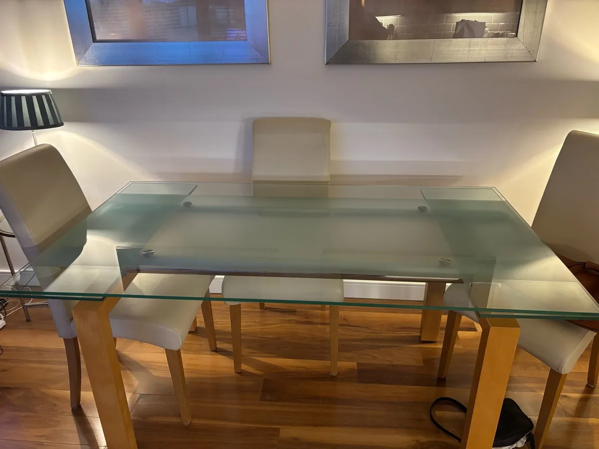 Glass Extendable Dining Table - Image 3