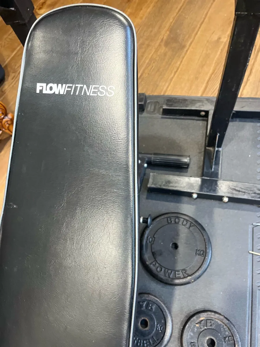 Bench rack barbell dumbbells and weights - Image 3